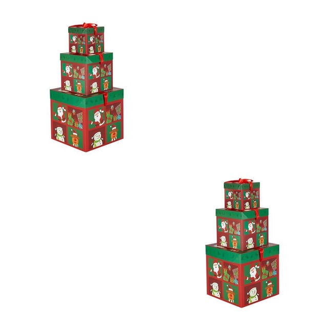 Yuarrent Cajas de regalo de Navidad para niños, 3 uds., cajas de papel para vacaciones al aire libre, organizadores de dulces decorativos, Type2 NO2
