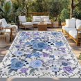 thumbnail image 2 of Boho Blue Flower Outdoor Rug for Patio/Deck/Porch, Non-Slip Large Area Rug 4 x 6 Ft, Spring Watercolor Country Floral Plant Indoor Outdoor Rugs Washable Area Rugs, Camping Rug Carpet Runner, 2 of 8