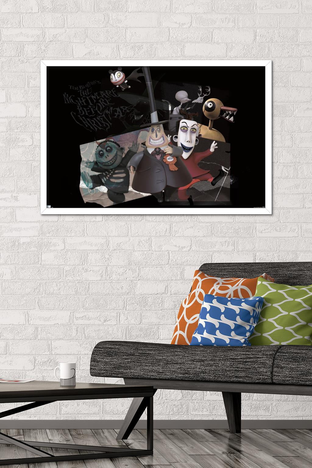 Disney Tim Burton's The Nightmare Before Christmas - Distorted Group Wall Poster, 22.375" x 34" Framed