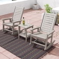thumbnail image 6 of FODINGHILL Outdoor Rocking Chair,HDPE Oversized Rocking Outdoor Chair,High Back Rocking Patio Chairs for Porch Garden Balcony,Wood, 6 of 10