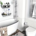thumbnail image 4 of 2pcs Rectangular Shower Caddy, Stainless Steel Bathroom Shelf, Floating Shelves, Wall Mounted Storage Shelves For Bathroom, Kitchen Condiment Storage Rack, 4 of 4