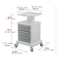 thumbnail image 2 of Mobile Trolley Cart Medical Hairdressing Base Rolling Cart for Ultrasound Imaging Scanner with 3 Drawers, 2 of 11