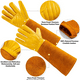 thumbnail image 3 of Guantes de cuero para jardinería con protección para el antebrazo, guantes largos para recortar rosas resistentes a pinchazos, 3 of 5