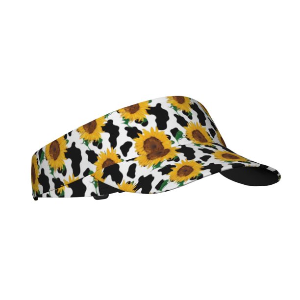 Balery Cute Cow Print Sunflower B Gorra deportiva con visera ajustable para mujer y hombre (talla única)