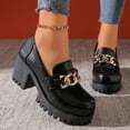 thumbnail image 2 of Xfvqtps Womens Loafer Heels Round Toe Chunky Heel Slip on Casual Comfort Shoes Vintage Office Work Fashion Pumps Shoes, 2 of 9