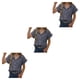 thumbnail image 2 of Jumpingount Camisa de mujer Blusa casual de manga corta con cuello en V con bolsillo Trabajo Playa Vacaciones Verano Top Ropa Accesorios Gris S Gris S 3piezas Jumpingount CBP234834, 2 of 6
