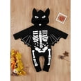 thumbnail image 3 of Uccdo My First Halloween Outfits Newborn Baby Boy Girl Bat Skeleton Print Bodysuit Infants Hoodie Romper Jumpsuit, 3 of 8
