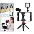 thumbnail image 4 of TISHITA Smartphone Video Rig Smartphone Video Grip with Microphone + Video Light + Tripod Head + Mini Tripod Red, 4 of 8