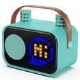 thumbnail image 1 of JYX Karaoke Machine for Kids, Home Karaoke System with 15 Animated Modes, Mini Portable Speaker with 2 Microphones, Green, 1 of 13