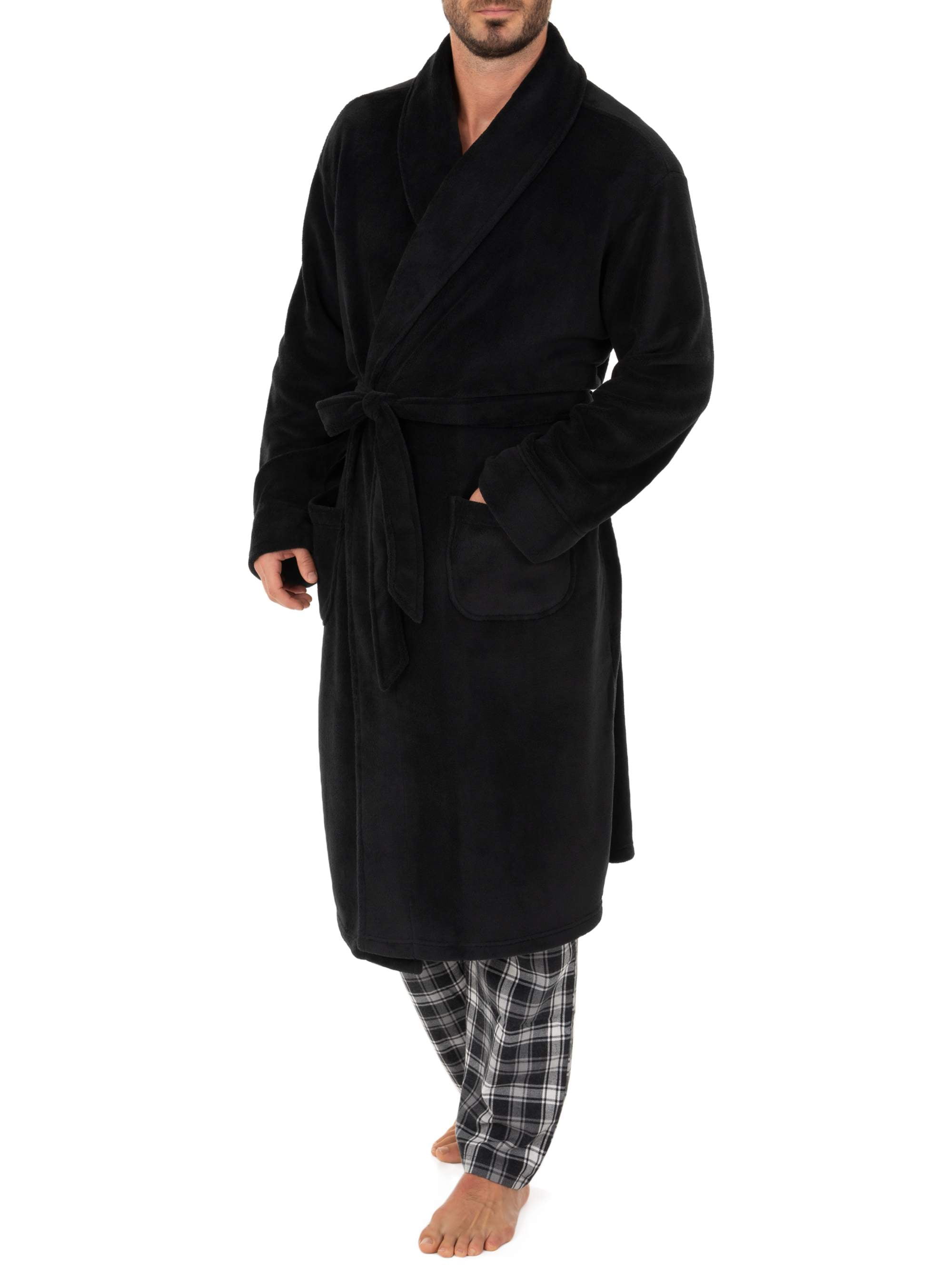 Fruit of the Loom Adult Mens Solid Plush Fleece Bathrobe One Size