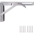 thumbnail image 1 of Polished Stainless Steel Folding Shelf Bracket, Floating Wall Bracket Right Angle Bracket, for Workbench(304 Stainless Steel-25cm), 1 of 5