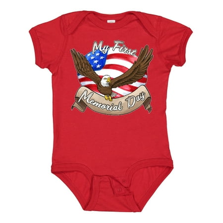 

Inktastic My First Memorial Day- Bald Eagle Gift Baby Boy or Baby Girl Bodysuit