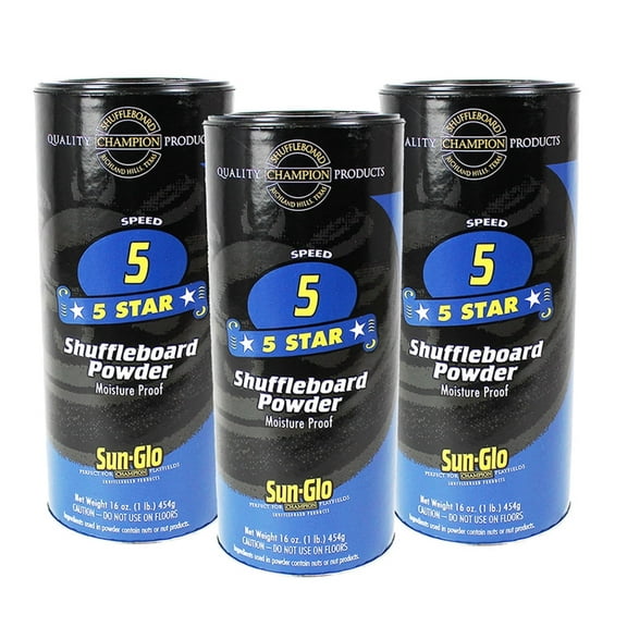 Sun-Glo Three Pack of 5 Speed Shuffleboard Powder Wax