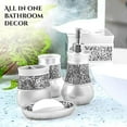 thumbnail image 6 of Crackled Glass Silver Toothbrush Holder And Toothpaste Holder For Bathroom - Elegant Crackled Glass Bathroom Toothbrush Organizer - Decorative 2 Slot Family Toothbrush Cup Holds Multiple Toothbrushes, 6 of 7