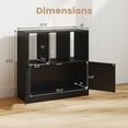 thumbnail image 3 of Costway 1 PCS Bookshelf with Cabinet 3-Cube Bookcase 3-Tier Book Shelf for Living Room Office Black, 3 of 10