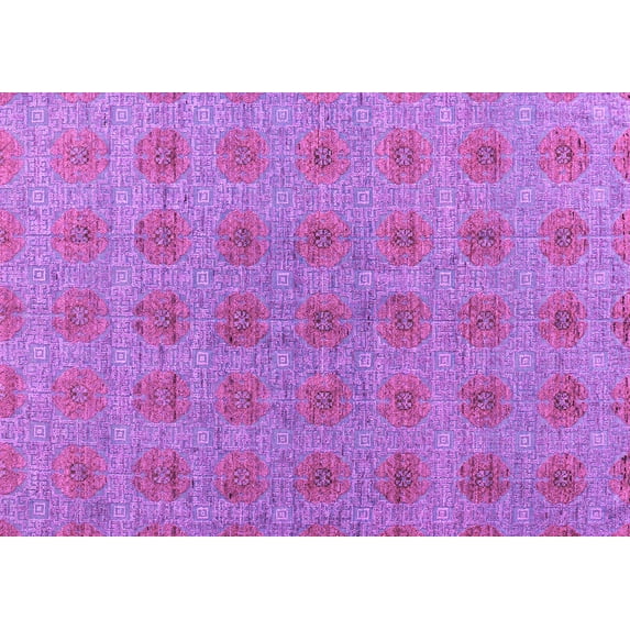 Ahgly Company Indoor Rectangle Abstract Purple Modern Area Rugs, 3' x 5'