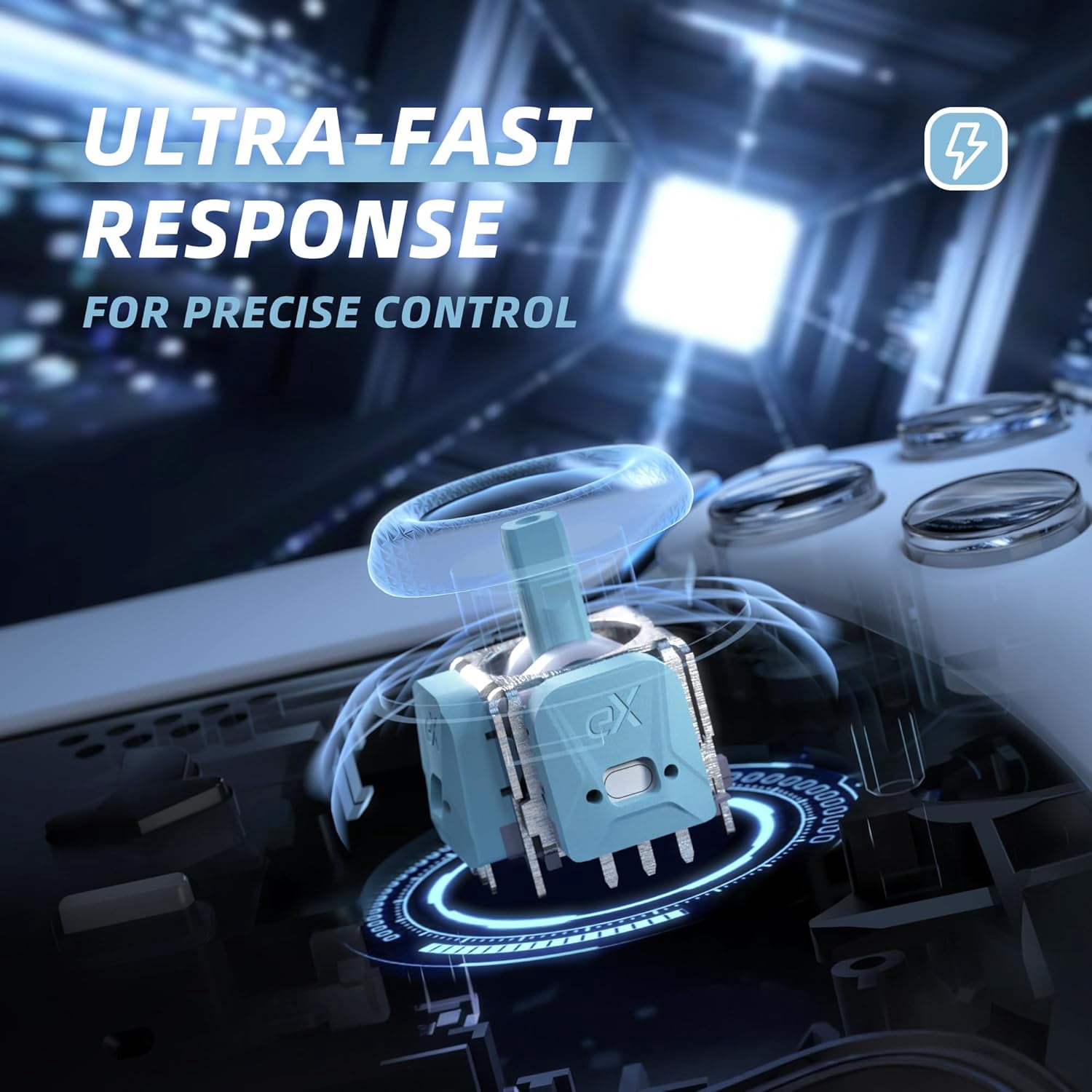 eXtremeRate Hall Effect Joysticks for PS5 - Calibratable Anti-Drift Kit w/ 80gf Sensors (Blue)