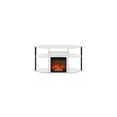 thumbnail image 3 of Corner Fireplace TV Stand Entertainment Center for TVs up to 55 Inch - White/Black, 3 of 7