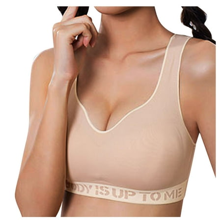

TOWED22 Bras For Women Women s T-Shirt Bra Wirefree Soft Plunge Invisible Smooth Bralette Beige