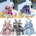 thumbnail image 3 of Pet Dog Dress Vest Plaid Skirt Puppy Small Dog Cat Harness and Walking Leads Set, 3 of 11