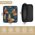 thumbnail image 4 of Hair Tool Organizer Bag with Heat Resistant Mat Removable Travel Storage Case for Hot Air Brushes Curling Irons Teal and Orange Butterflies, 4 of 8