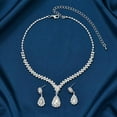 thumbnail image 5 of Rhinestone Wedding Jewelry Sets for Women Bridal,Glitter Crystal Teardrop Statement Prom Earrings Necklace Party Costume Jewelry Sets for Bridesmaid, 5 of 16