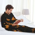 thumbnail image 3 of Halloween Costumes Mens Pajamas Set, Grunge Halloween Pumpkin Halloween Pajamas Button Down Long Sleeve Loungewear Halloween Sleepwear Pjs sets for Men, 3 of 7