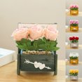 thumbnail image 2 of LCXmlly Fake Bonsai Simulation Bonsai Realistic Looking No Watering 3head Rose Artificial Potted Plant, 2 of 6