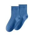 thumbnail image 4 of Unisex boys Girls Cotton Socks Solid Color Soft Stretchy Ankle Socks Kids Casual Comfy Socks for Everyday Wear Blue 1-3 Years, 4 of 6