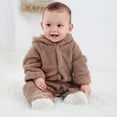 thumbnail image 6 of SYNPOS Newborn Baby Jumpsuit Hooded Fleece Rompers Long Sleeve Onesies Outwear Outfits 0-12 Months, 6 of 18