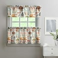 thumbnail image 2 of Autumn Mushroom Kitchen Curtains 3pcs 27.5x24in, Polyester Botanical Tier Panels and Valance, Rustic Forest Window Drapes for Bathroom or Cabin Decor, 2 of 6