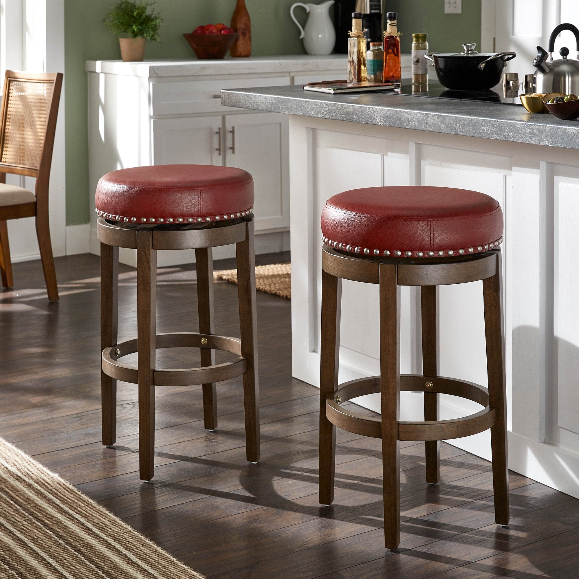 Cooper Bar Stool With Swivel Red, Lamps Plus Weston Counter Stool