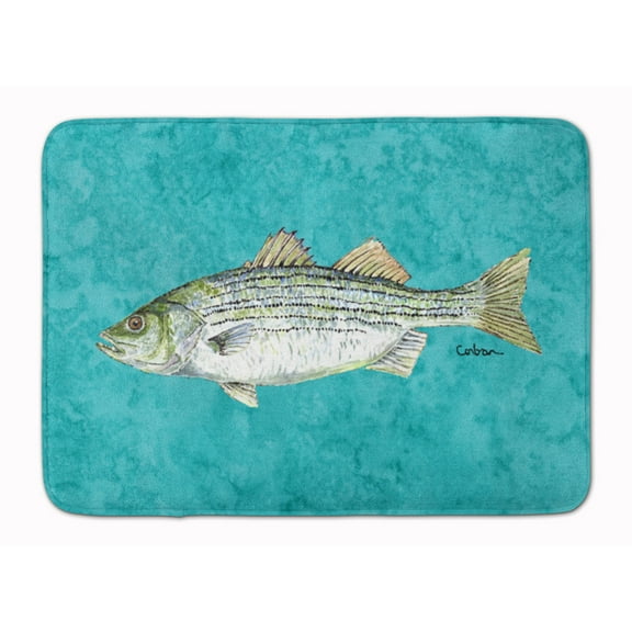 Carolines Treasures 8720RUG Striped Bass Fish Machine Washable Memory Foam Mat 19 X 27" multicolor