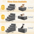thumbnail image 2 of Gianna 24" Dog Stairs for Bed, 5-Step Non-Slip Pet Steps for Small Dogs and Cats, Indoor, Grey, 2 of 5