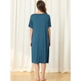 thumbnail image 3 of Unique Bargains Womens Modal Nightshirt Soft Button Down Short Sleeve Nightgown, 3 of 5