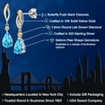 thumbnail image 2 of Gem Stone King 925 Silver and 10K Yellow Gold Swiss Blue Topaz and White Lab Grown Diamond Earrings for Women | 3.16 Cttw | Gemstone November Birthstone | Pear Shape 9X6MM, 2 of 6