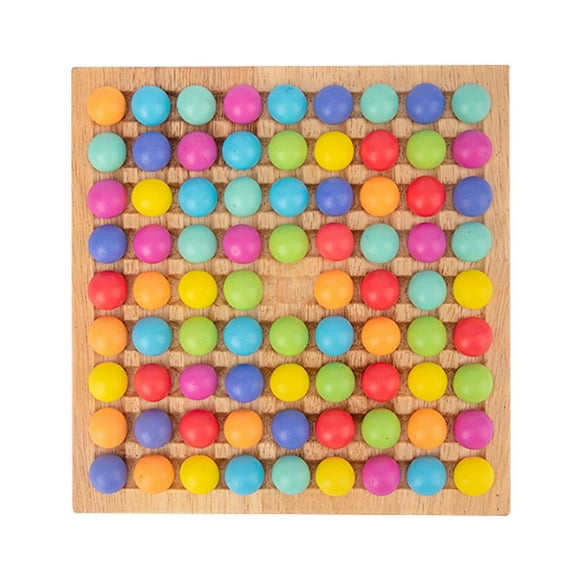 Board Games for Toddlers Wooden Go Games Set Dots Beads Board Games Toy Rainbow Clip Beads Puzzle