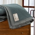thumbnail image 2 of Aurora Extreme Heavyweight Oversized Washable French Wool Twin Blanket, Grey, 2 of 7