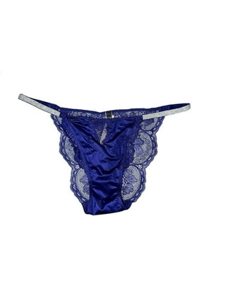 Victoria's Secret Bombshell Shine Strap Very Sexy Lace Thong Panty Color  Nigh Ocean/Blue Small New