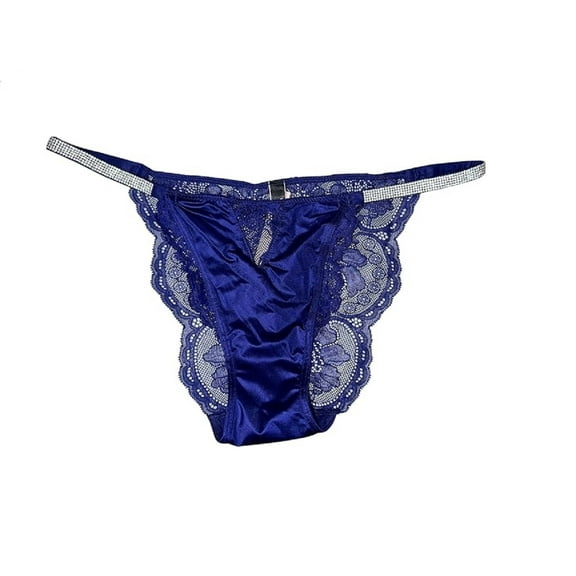 Victoria's Secret Micro Lace Shine Strap Cheekini/Cheeky Panty Color Night Ocean Blue Size X-Small NWT