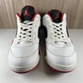 thumbnail image 4 of Ni - ke Ni - ke Air Jordan 5 V Retro Low White Fire Red Black 819171-101 Men’s Size 15, 4 of 5