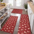 thumbnail image 2 of Red Christmas Deer and Tree Pattern Kitchen Rugs Sets Of 3,Kitchen Runner Rugs Non Skid Washable,Decorative Kitchen Floor Mats for Kitchen,Sink,Laundry,17"x30"+ 17"x47" + 17"x59", 2 of 6