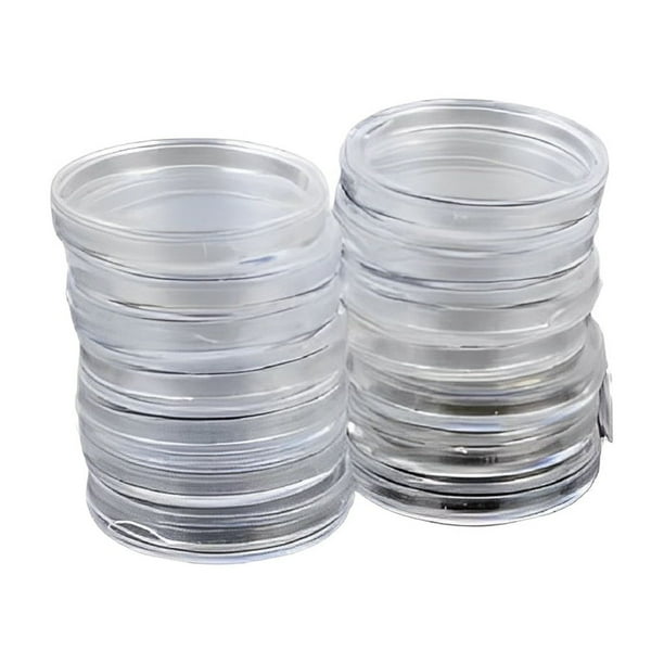 Cateissary 100 Uds. Soporte para cápsulas de monedas de 27MM soportes transparentes para monedas sellado fino a prueba de polvo almacenamiento en Almacenamiento y organización del hogar