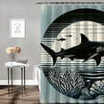 thumbnail image 2 of Orinice Shark Marine Life Ocean Bathroom Decor Set with Hooks, Colorful Luxurious Graphic Print Polyester Fabric Shower Curtain, Waterproof Shower Curtain for Bathroom, Multi Size 36x72, 2 of 7