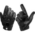 thumbnail image 5 of Guantes de conducir finos de cuero negro para hombre, para pantalla táctil y exteriores., 5 of 5