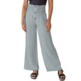 thumbnail image 1 of Pantalones de lino y algodón para mujer, pantalón largo de cintura alta, holgado, informal, de pierna ancha, novedad de verano, 2023, 1 of 4