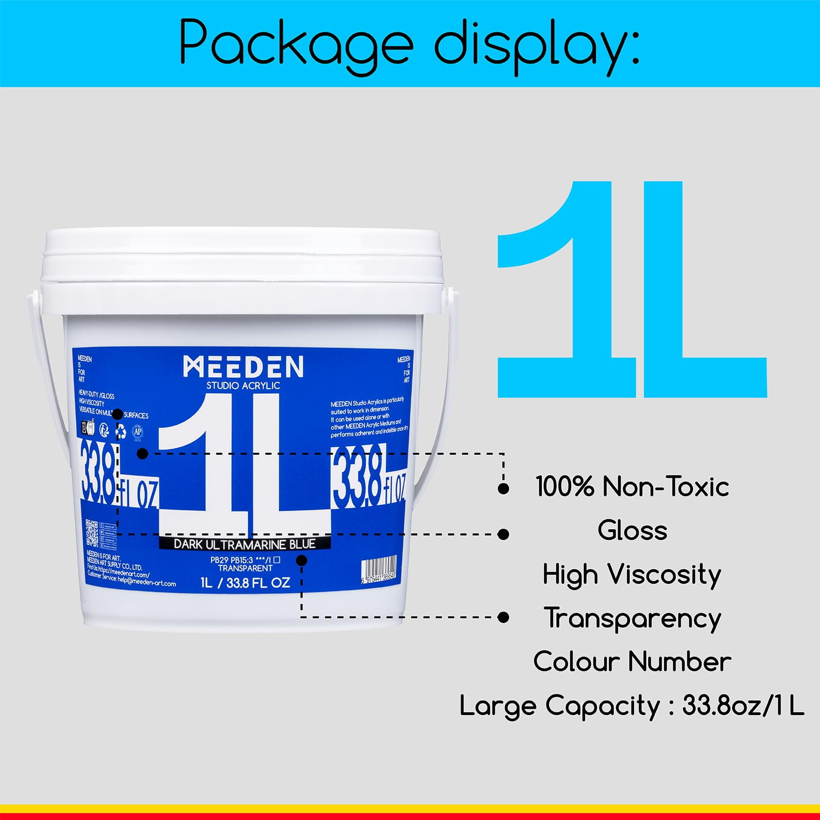 MEEDEN Burnt Sienna Acrylic Paint, Heavy Body Acrylic Paint, Extra-Large 1 L /33.8 oz Non-Toxic Acrylic Paint, Professional Artist Acrylic Paint for Adults Painting on Canvas, Wall, Wood, Stone