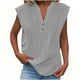 thumbnail image 3 of Tops de punto para mujer,Blusa de mujer con cuello en V, camiseta holgada de manga larga, mezcla de algodón y lino, top informal para uso diario, sopatenor, 3 of 8