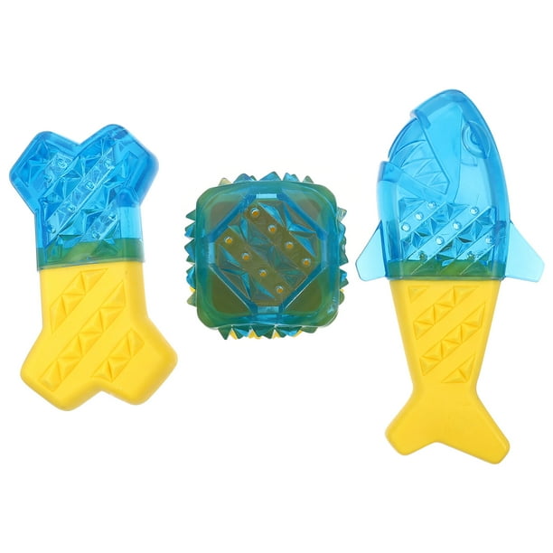 Juguete para perros con forma de pez, 3 uds., masticadores agresivos, juguete para cachorros, cepillo dental para perros