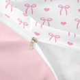 thumbnail image 4 of spefrowx White Pink Bow Twin Duvet Cover for Girls, Cute Love Heart Silhouette Twin Bedding, Pink Reversible, 2pcs, 1 Duvet Cover and 1 Pillowcase, 4 of 6